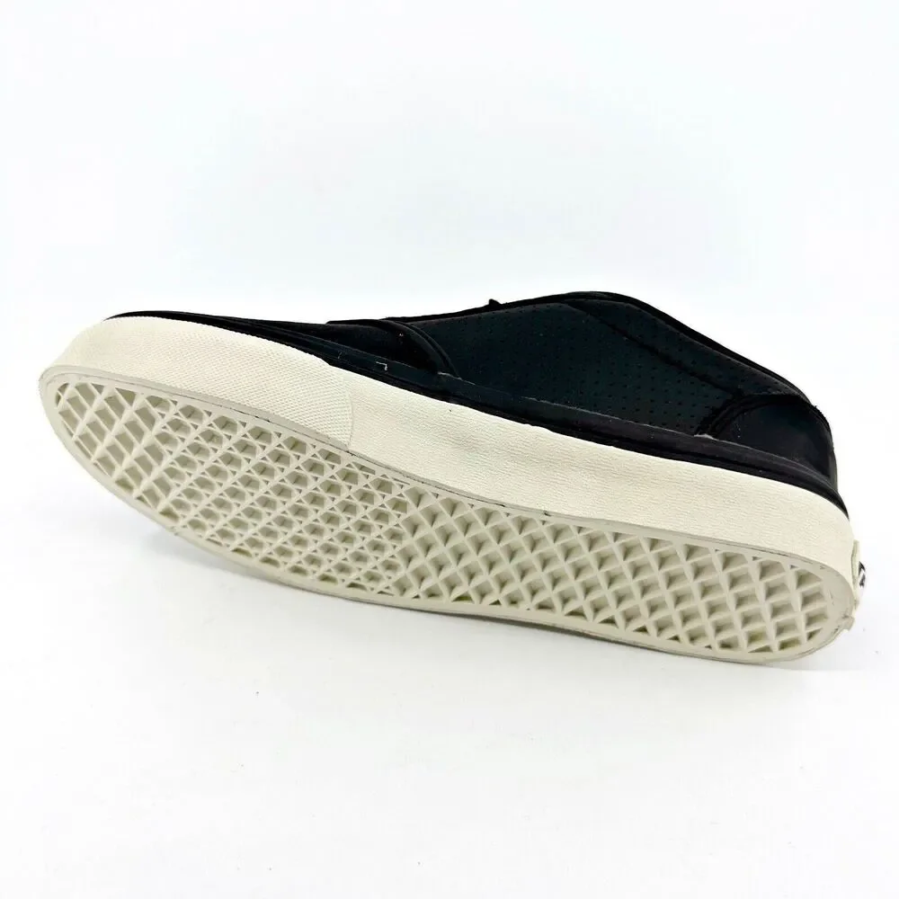 VANS Atwood (Perf) Black Antique Leather White Mens Size 6.5 Casual Sneakers